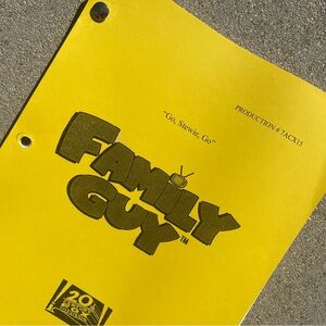 Family Guy 2008 Go, Stewie, Go Production Used Table Draft Script JOLLY FARM EP!